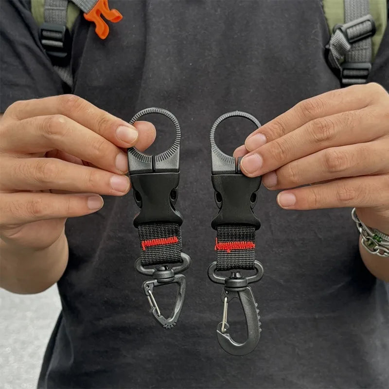 Outdoor Waterbottle Buckle Hook Nylon Webbing Buckle Hook Climb Carabiner Belt Backpack Hanger Camp Water Bottle Holder Clip