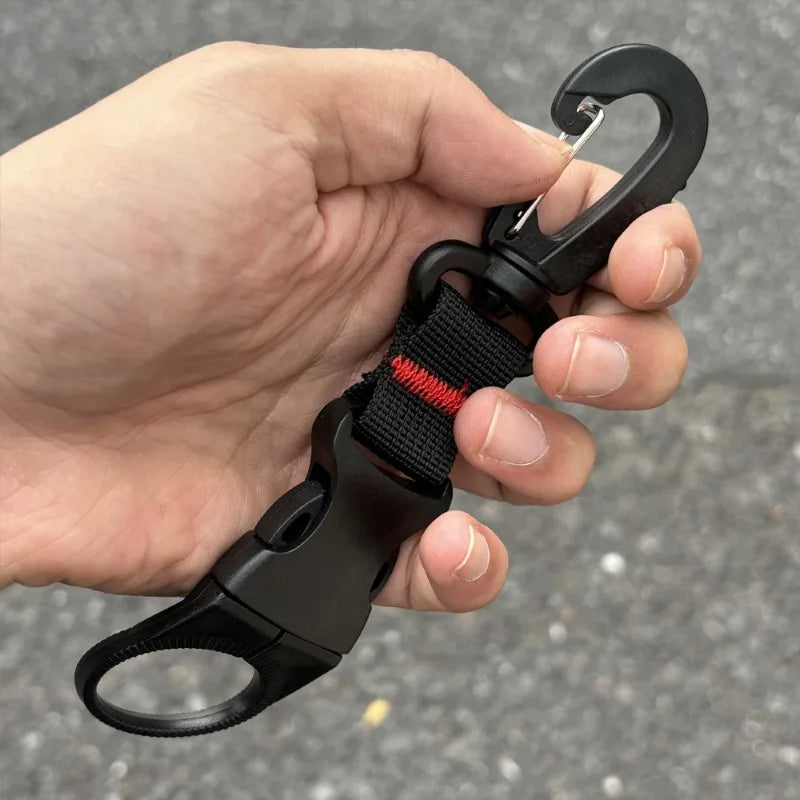 Outdoor Waterbottle Buckle Hook Nylon Webbing Buckle Hook Climb Carabiner Belt Backpack Hanger Camp Water Bottle Holder Clip