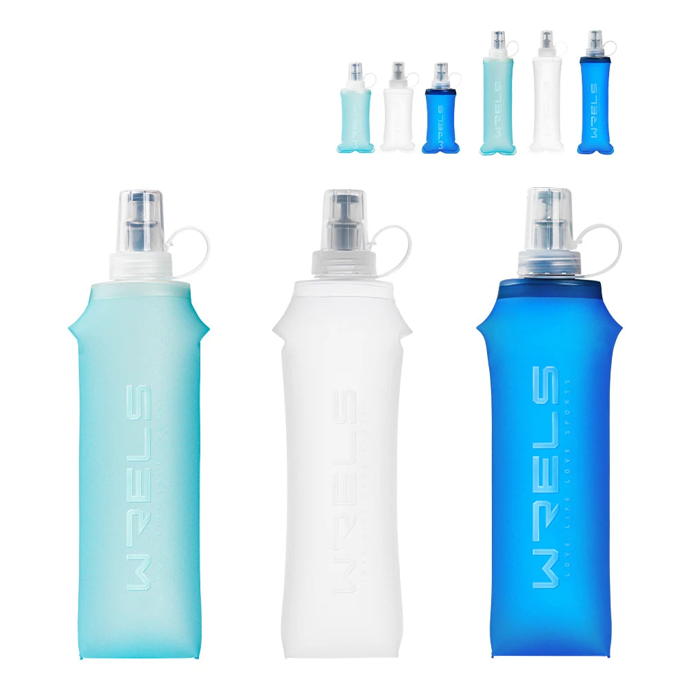 250Ml 500Ml Soft Flask Folding Collapsible Water Bottle TPU BPA Free Outdoor Sport Portable Water Bag Running Camping