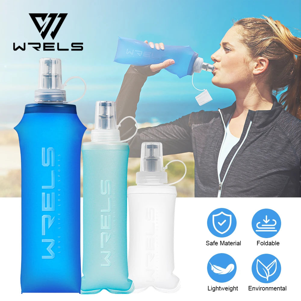 250Ml 500Ml Soft Flask Folding Collapsible Water Bottle TPU BPA Free Outdoor Sport Portable Water Bag Running Camping