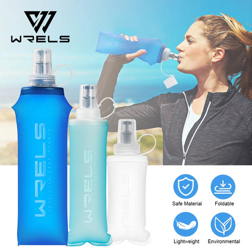 250Ml 500Ml Soft Flask Folding Collapsible Water Bottle TPU BPA Free Outdoor Sport Portable Water Bag Running Camping