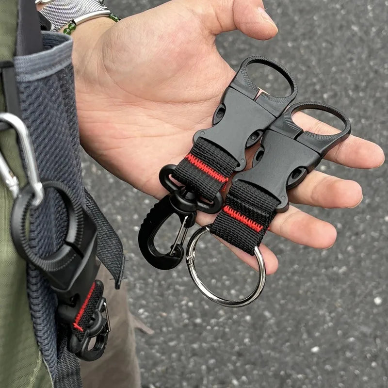 Outdoor Waterbottle Buckle Hook Nylon Webbing Buckle Hook Climb Carabiner Belt Backpack Hanger Camp Water Bottle Holder Clip