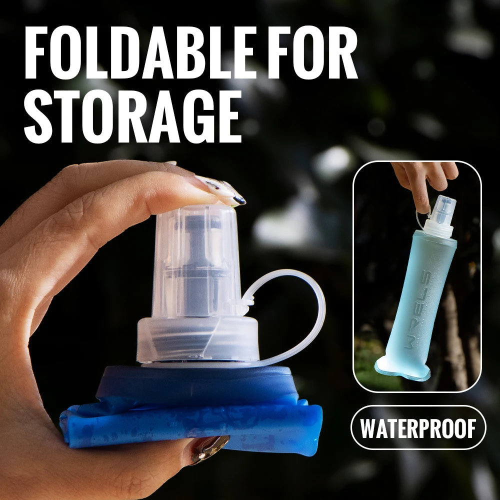 250Ml 500Ml Soft Flask Folding Collapsible Water Bottle TPU BPA Free Outdoor Sport Portable Water Bag Running Camping