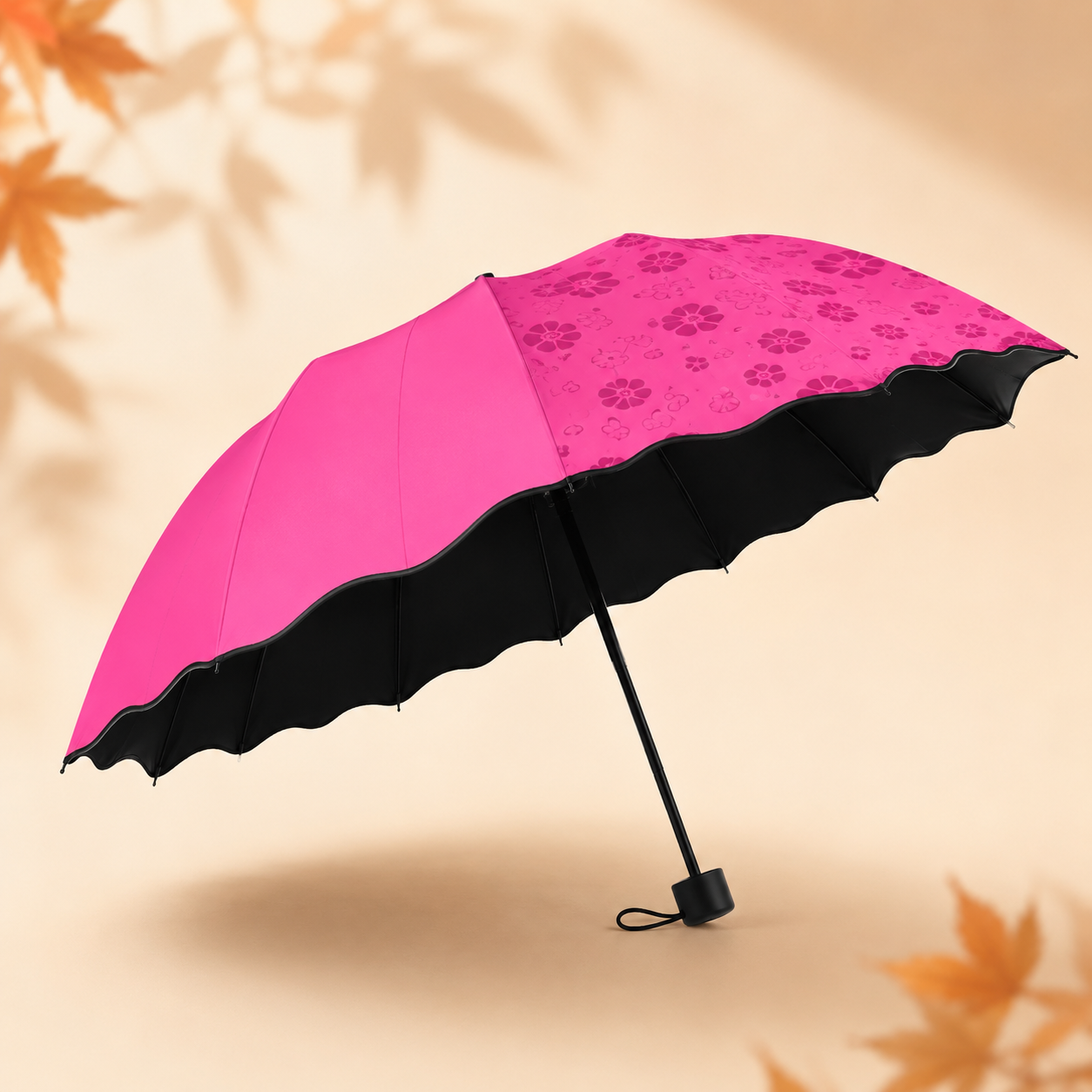 Color-Changing Rain Umbrella – Compact 8-Rib Folding Umbrella