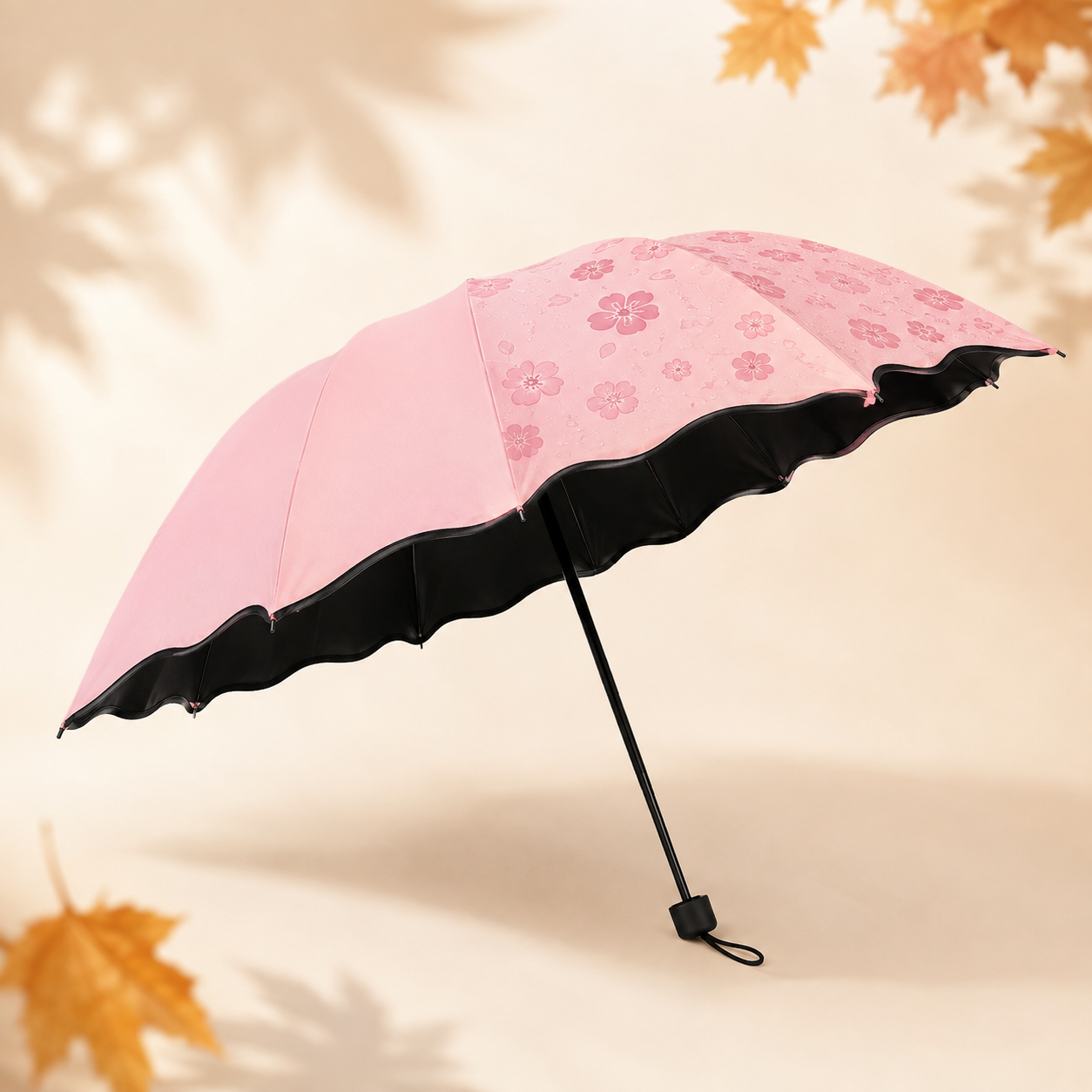 Color-Changing Rain Umbrella – Compact 8-Rib Folding Umbrella