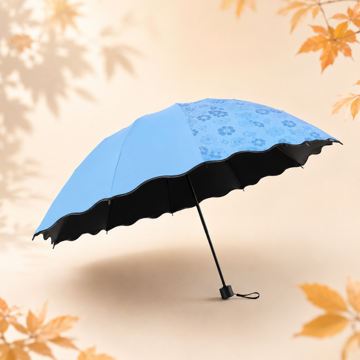Color-Changing Rain Umbrella – Compact 8-Rib Folding Umbrella