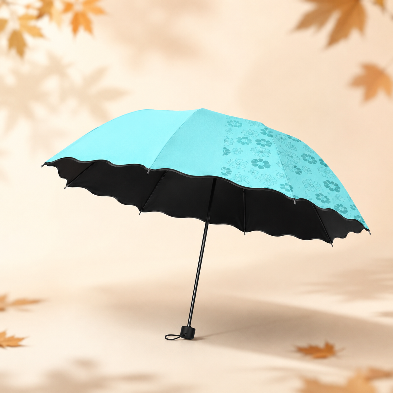 Color-Changing Rain Umbrella – Compact 8-Rib Folding Umbrella