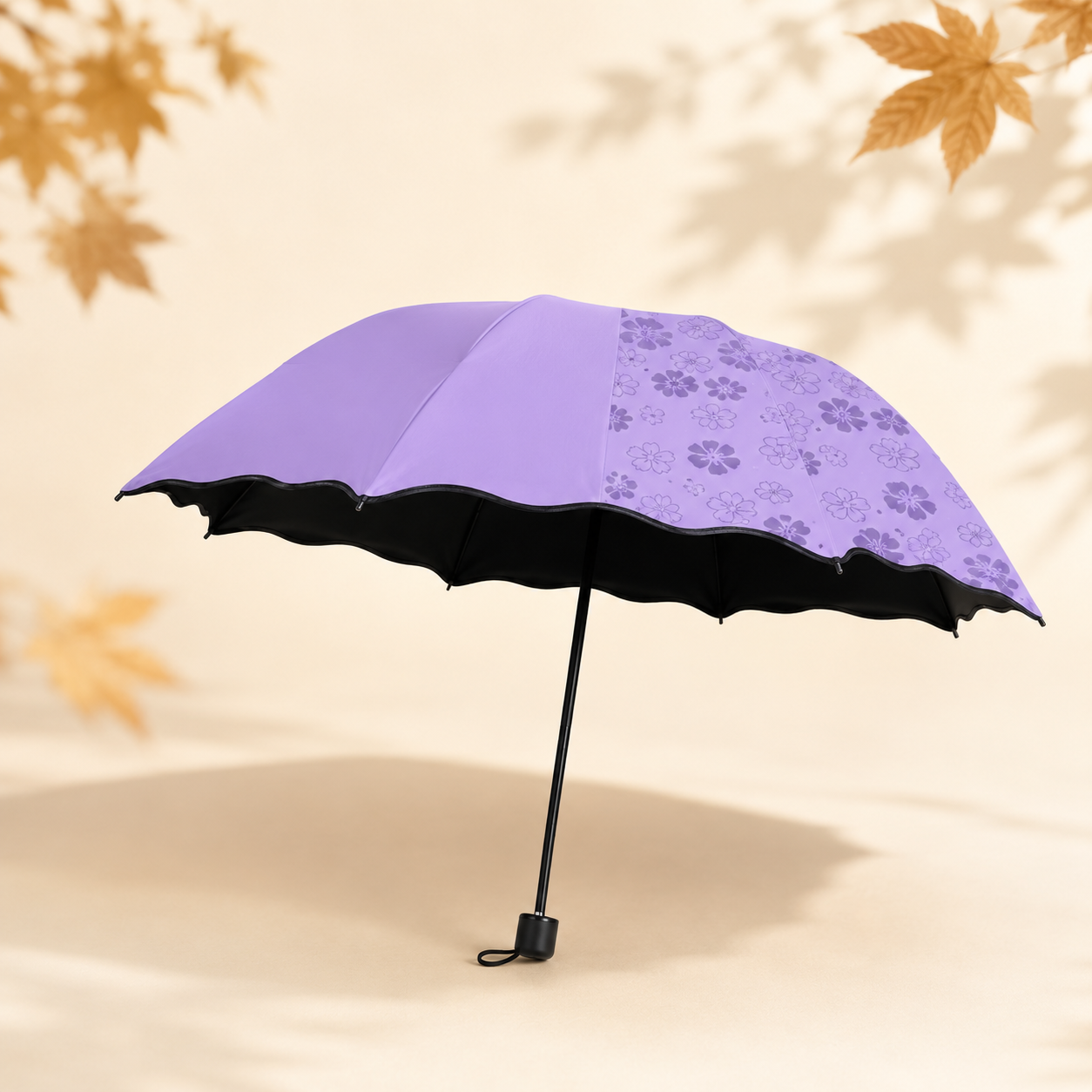 Color-Changing Rain Umbrella – Compact 8-Rib Folding Umbrella