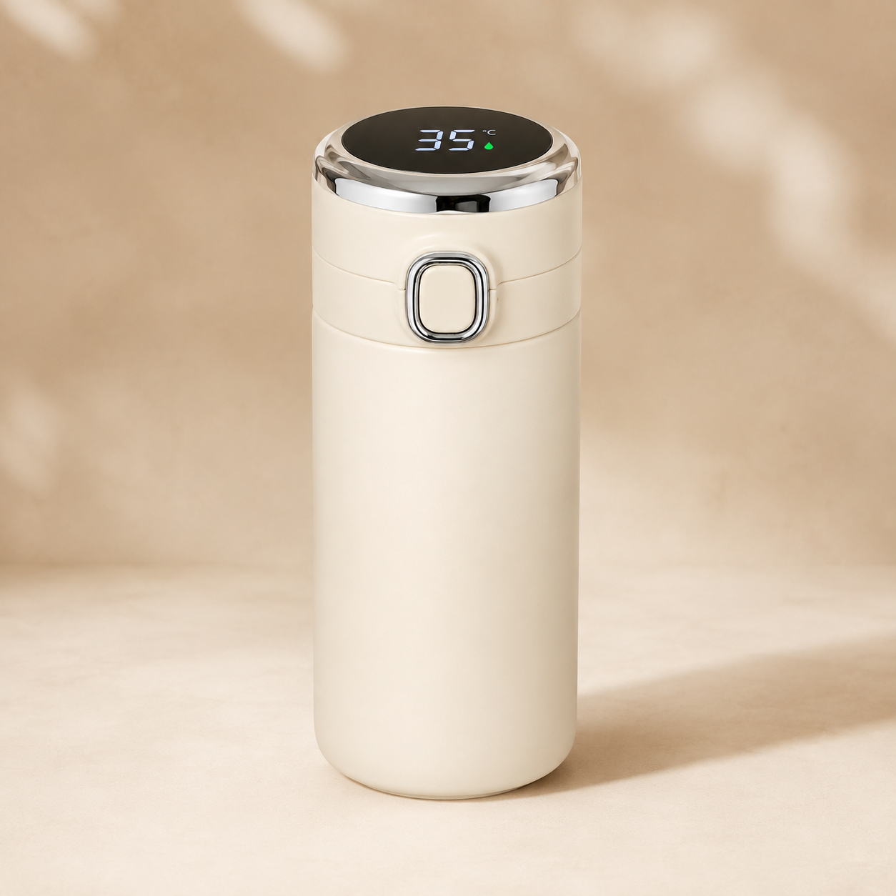LED temperature display, travel mug, 400ml, insulated, stainless steel, coffee, thermos.