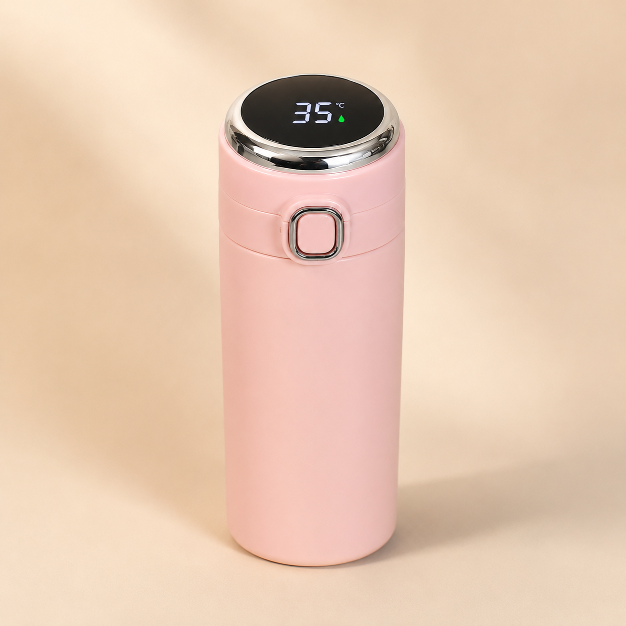 LED temperature display, travel mug, 400ml, insulated, stainless steel, coffee, thermos.